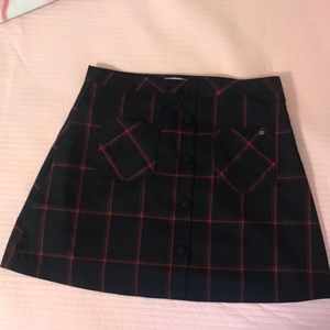 Cute navy and red plaid mini skirt